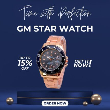 GM Star "Eclipse Rose" (Perfect for the contrast of the dark dial and gold strap)